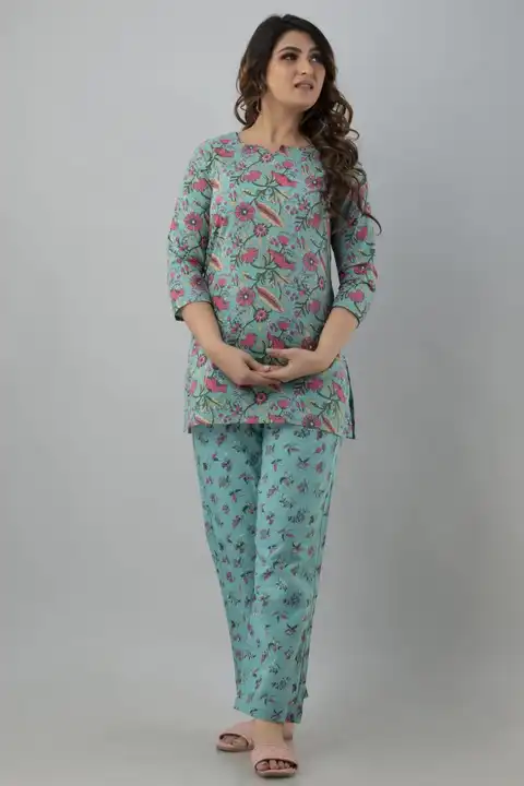 Bagru Hand block printed pure cotton night suit  uploaded by The print house  on 6/28/2023