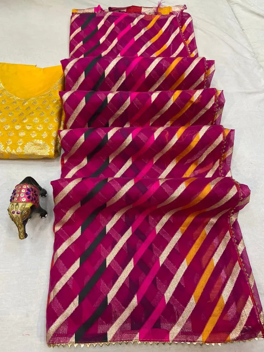 Pure organja fabric lehriya  uploaded by Narayan and sons jaipur rajasthan india on 6/28/2023