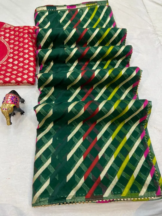 Pure organja fabric lehriya  uploaded by Narayan and sons jaipur rajasthan india on 6/28/2023