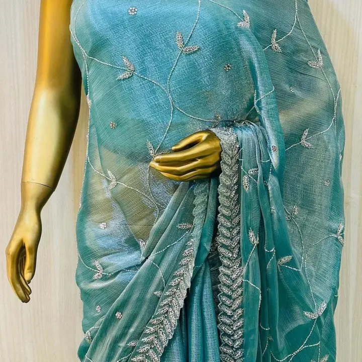 Jimmy choo hand work sarees Manufacturing uploaded by Vidha collection on 6/28/2023