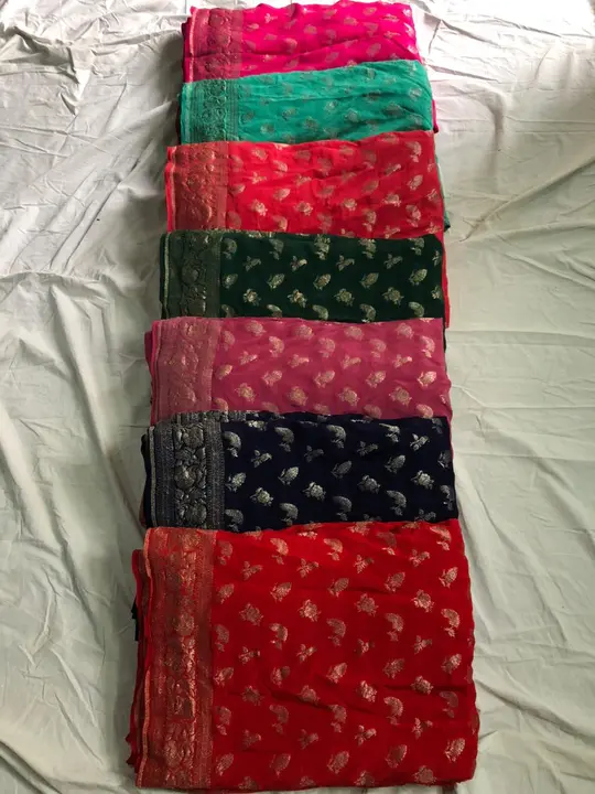 Post image I want 50+ pieces of Pure Crepe Chinon or Pure Crepe Chiffon banarasi  at a total order value of 100000. I am looking for 5 thousand for per saree range will be ok
But want same saree in Crepe Chinon . Please send me price if you have this available.
