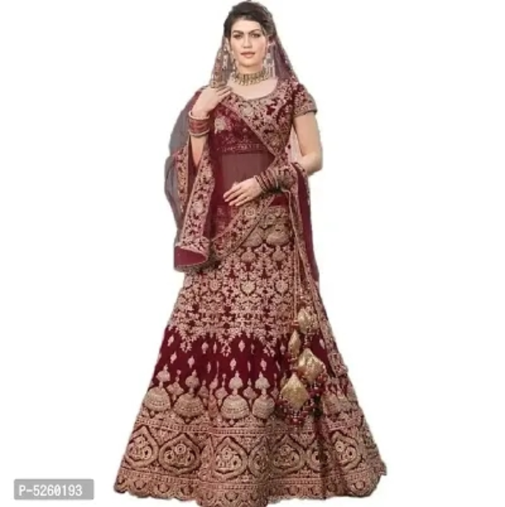 Trendy Attractive Velvet Embroidered Semi Stitched Lehenga Chole  uploaded by I. R. FASHION on 6/28/2023