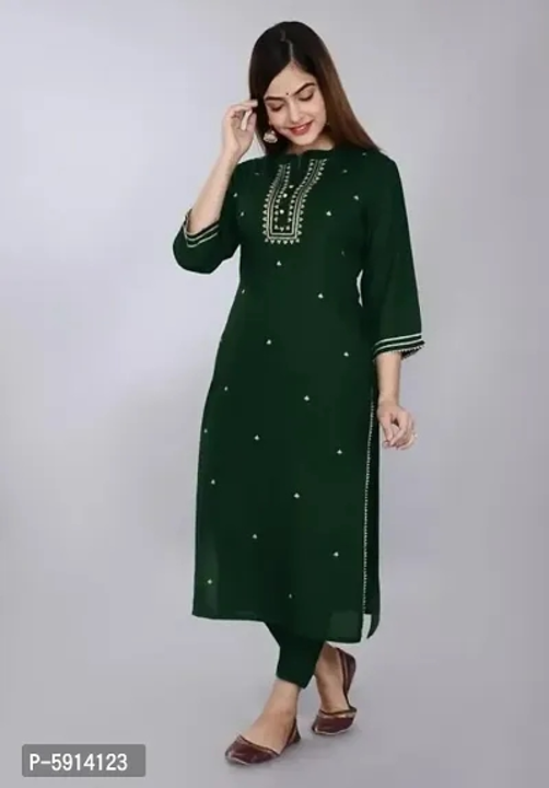 Women Embroidered Rayon Straight Kurta uploaded by I. R. FASHION on 6/28/2023
