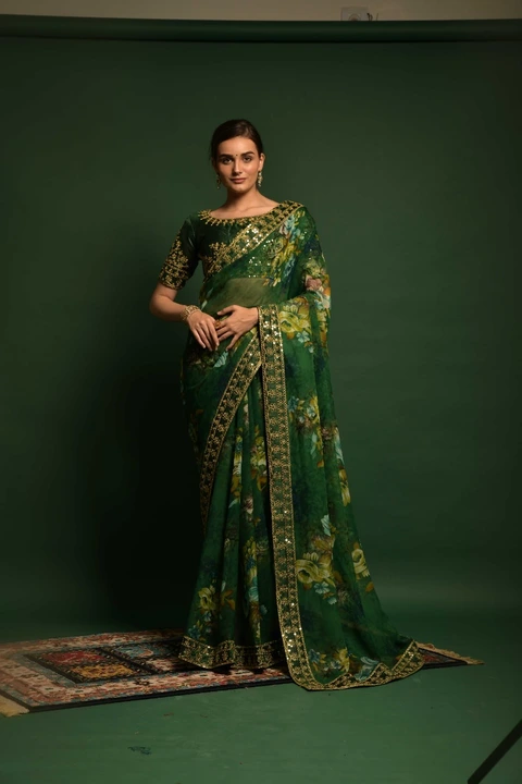 Soft Chiffon Embroidery and Sequence Work Saree  uploaded by Ethnic24 on 6/28/2023