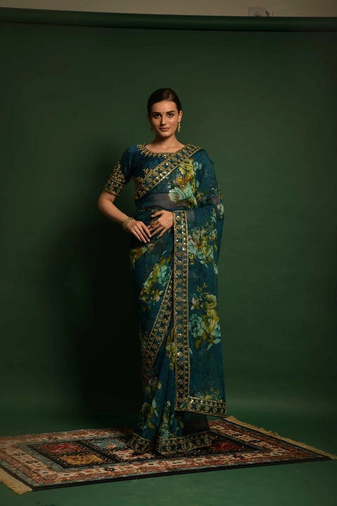 Soft Chiffon Embroidery and Sequence Work Saree  uploaded by Ethnic24 on 6/28/2023