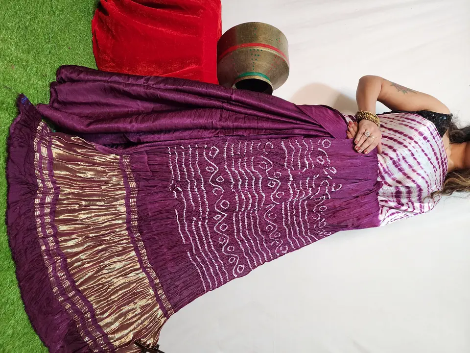 Modal silk bandhani with tei and dai saree  uploaded by Block print saree on 6/28/2023