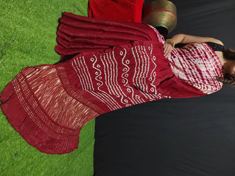 Modal silk bandhani with tei and dai saree  uploaded by Block print saree on 6/28/2023