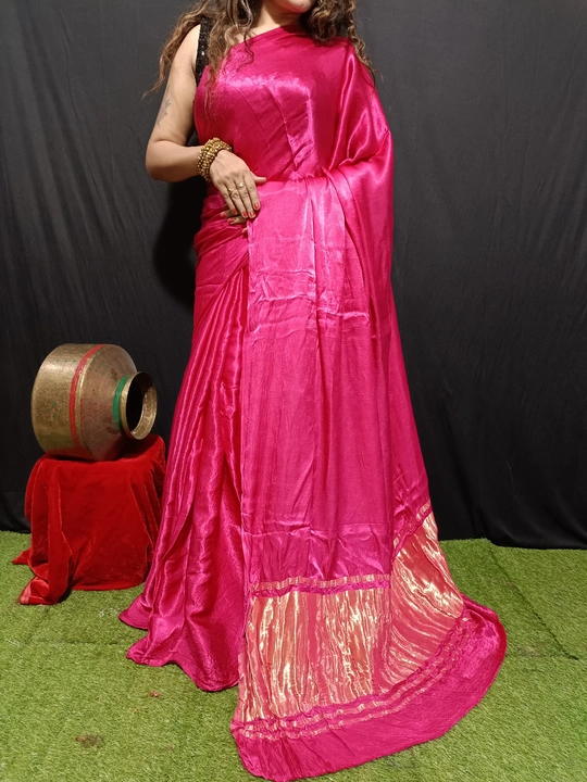 Modal silk plain colour saree  uploaded by Block print saree on 6/28/2023