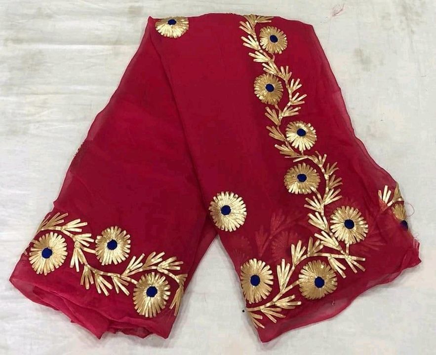 Post image Cesh on delivery available 
*🛍️🛒New Launch🛒🛍️*
👉🏻pure najmeen chiffon🌹
👉🏻 Jaipuri  Dye 🌹
👉🏻 With Blouse 🌹
👉🏻 600/- kacha gota work
Fast booking 6 Fancy colours 🥰🥰🥰🥰


🛕New colour matching updated🌹🛕