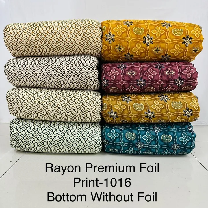 Rayon foil print 44”
Rate:- 92/- uploaded by Designer Trendz on 6/28/2023