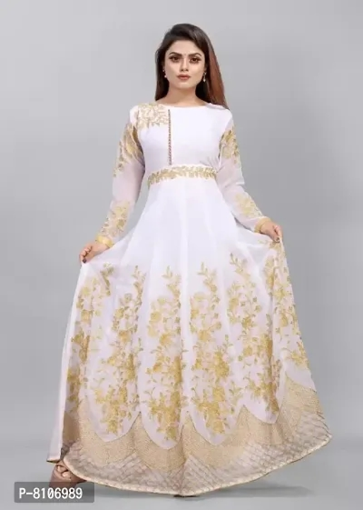 Womens Georgette Embroidered Semi-Stitched Gown uploaded by I. R. FASHION on 6/28/2023