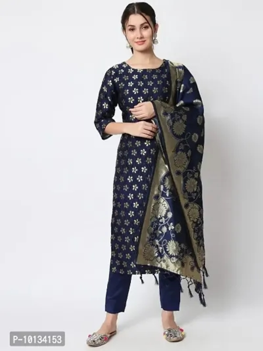Womens Cotton Silk Jacquard Weaving Straight Kurta With Pant  Banarasi Silk Dupatta
 uploaded by I. R. FASHION on 6/28/2023