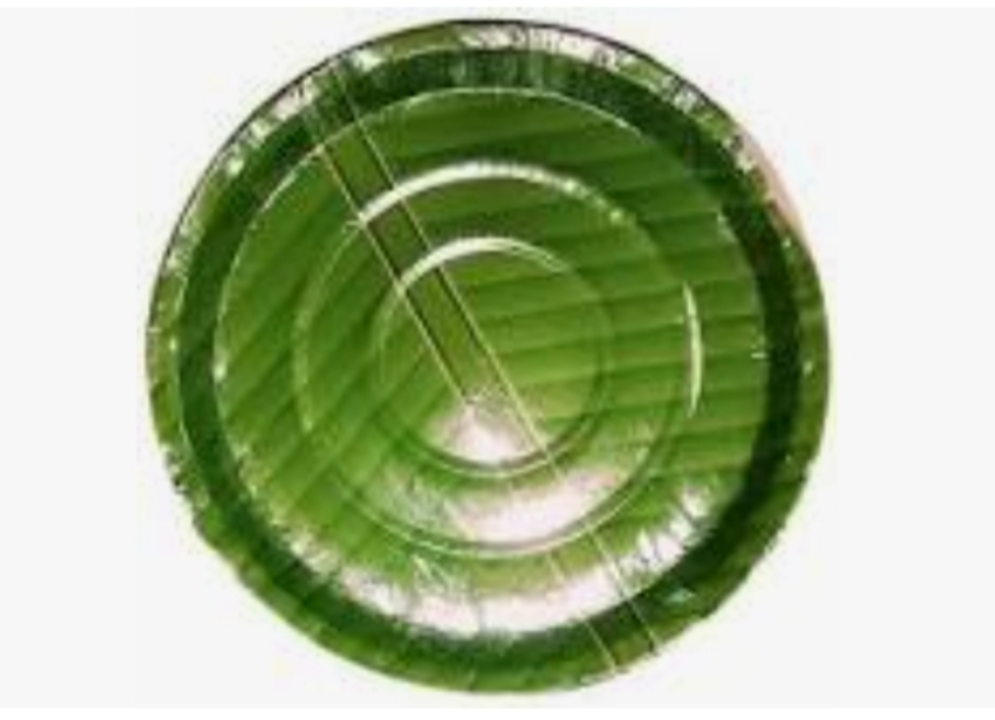12 inch 100 GSM green paper plate 25 piece  uploaded by Maa Kali Enterprise  on 6/28/2023