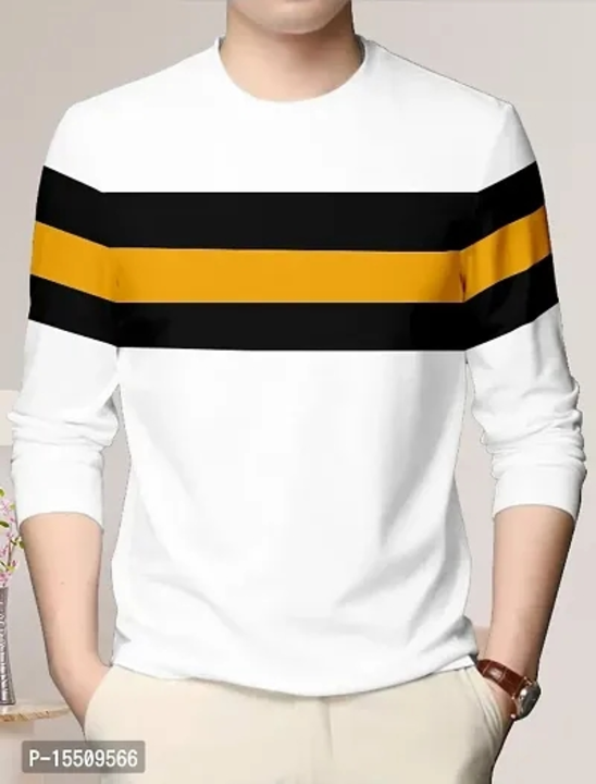 Cotton Blend Colourblocked Round Neck Full-sleeve Tees for Men uploaded by business on 6/28/2023
