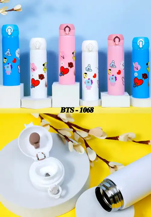 BTS (MULTICOLORED) Water Bottle vacuum Flask for kids uploaded by business on 6/28/2023