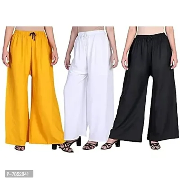 Plain Rayon Palazzo for Women's with Nylon Dori and Miyani, Pack of 3 uploaded by business on 6/29/2023
