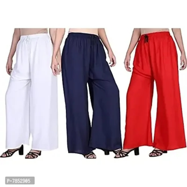 Plain Rayon Palazzo for Women's with Nylon Dori and Miyani, Pack of 3 uploaded by wholsale market on 6/29/2023