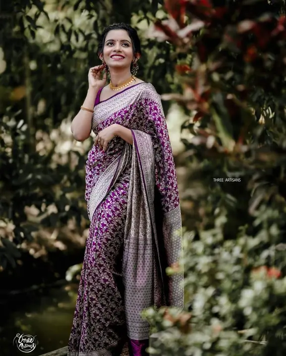 Rich pallu with allovar silvar desing saree uploaded by Dhananjay Creations Pvt Ltd. on 6/29/2023