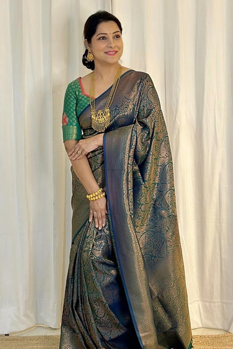 Rich pallu with allovar Zari Weaving design saree  uploaded by Dhananjay Creations Pvt Ltd. on 6/29/2023