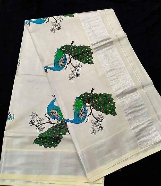 Kuthamplly puvr cotton tissue printed saree uploaded by business on 7/15/2020