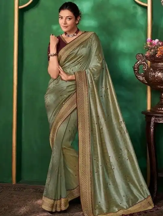 Vichitra Silk Embroidery Work Saree  uploaded by Ethnic24 on 6/29/2023