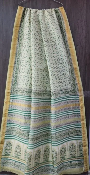 Maheshwari silk saree of bagru hand block printed  uploaded by Bagru Hand Block Print Jaipur on 6/29/2023