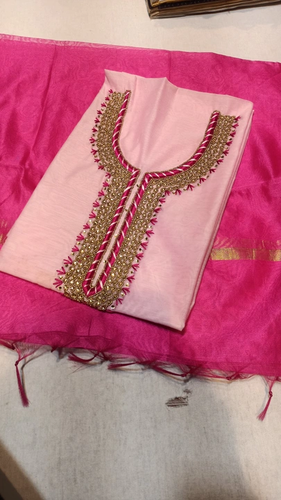 Maheshwari silk Top and Dupatta with Handwork uploaded by Pushpvatika Dress material on 6/29/2023