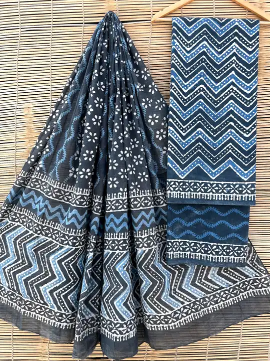 Bagru Hand block printed pure cotton suit with cotton mulmul dupatta. uploaded by The print house  on 6/29/2023