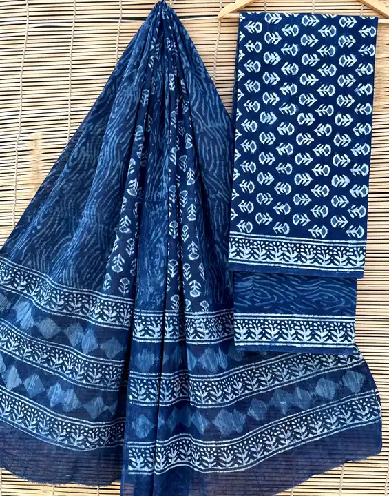 Bagru Hand block printed pure cotton suit with cotton mulmul dupatta. uploaded by The print house  on 6/29/2023