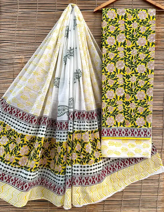 Pure cotton suit with cotton mulmul dupatta  uploaded by The print house  on 6/29/2023