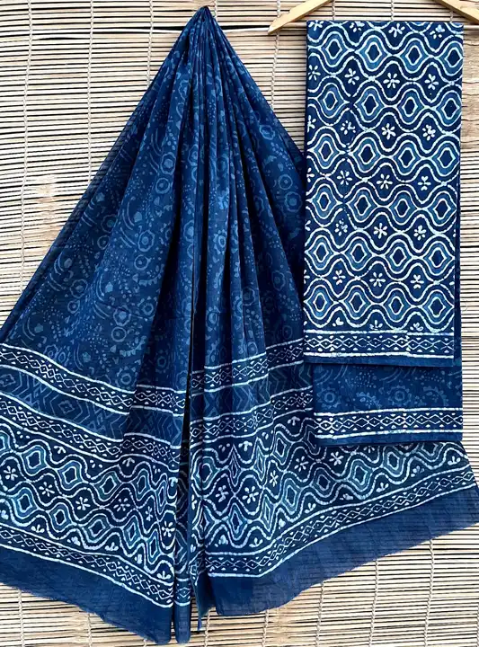 Bagru Hand block printed pure cotton suit with cotton mulmul dupatta  uploaded by The print house  on 6/29/2023