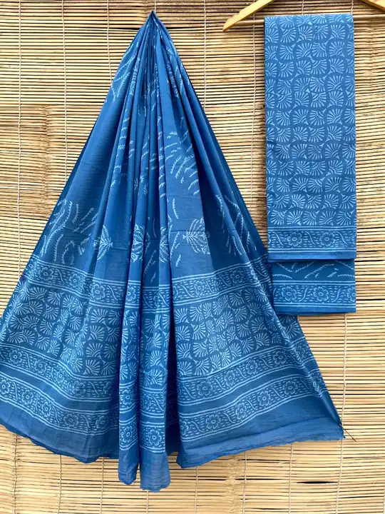 Bagru Hand block printed pure cotton suit with cotton mulmul dupatta  uploaded by The print house  on 6/29/2023