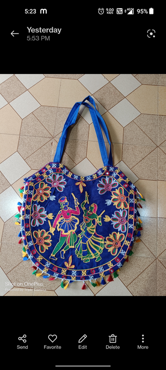 Handbags for women in kachchhi artwork  uploaded by Handicraft on 6/29/2023
