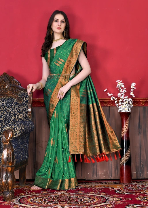 Rich pallu with allover flower design saree  uploaded by DHANANJAY CREATIONS on 6/29/2023