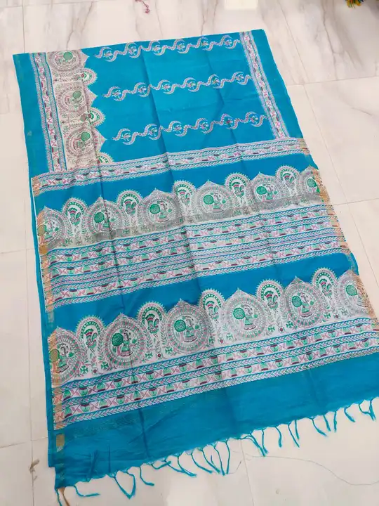 👆new collection madhubani paint saree

Fabric  -----+ Kota staple zari border
Blouse.  -----+ runni uploaded by ALINA HANDLOOM  on 6/29/2023