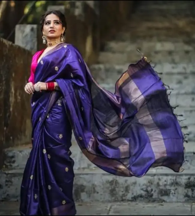 Kota silk new clour and design embroidery saree best quality available  uploaded by business on 6/29/2023