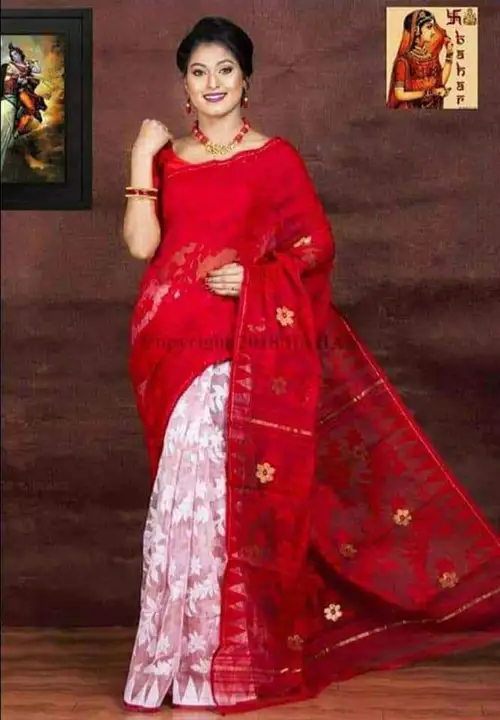 Handloom all over jamdani saree  uploaded by Santipur saree on 6/29/2023