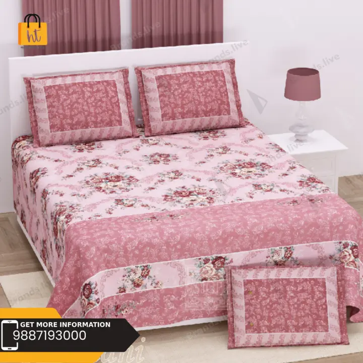 YouTube Bedsheet Adda Queen and King Size Jaipuri Printed Double Bedsheet with 2Pillow cover -701 uploaded by Bedsheet Adda on 6/29/2023
