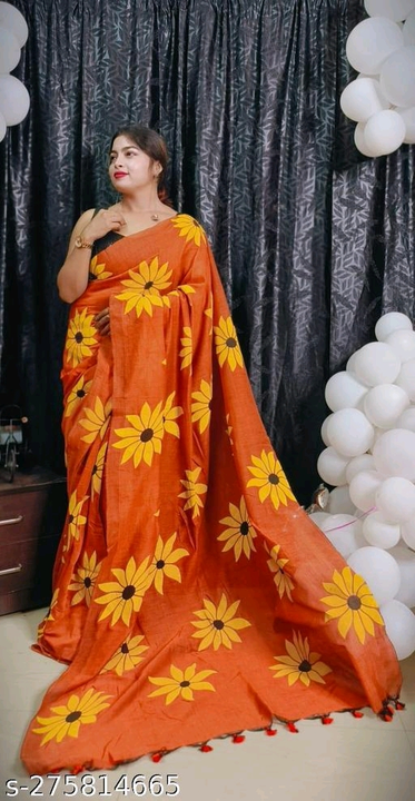 Handloom Slab Cotton Hand-painted Saree uploaded by Milaans on 6/29/2023