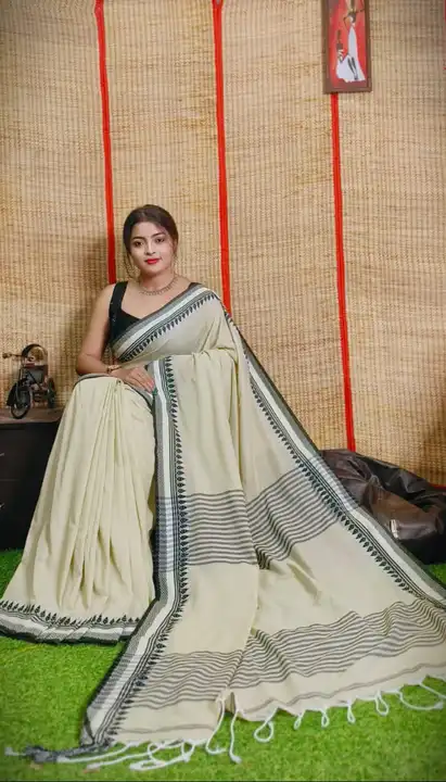 Handloom Cotton Small Temple Buta Saree  uploaded by business on 6/29/2023