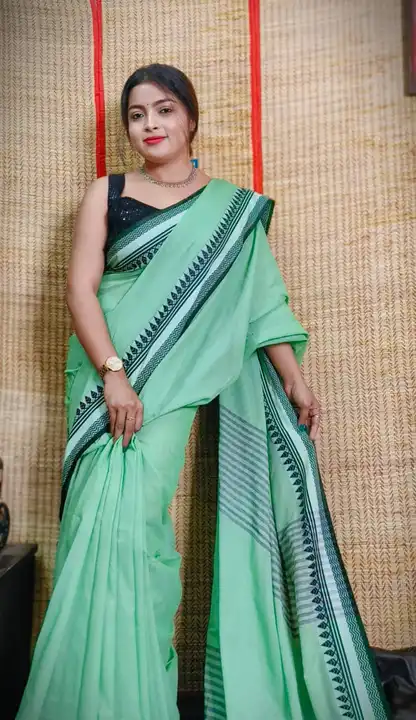 Handloom Cotton Small Temple Buta Saree  uploaded by Milaans on 6/29/2023