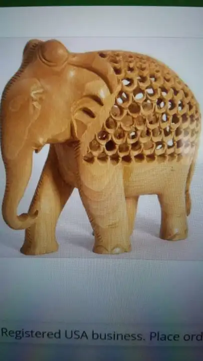 Wooden Carved Elephant Showpiece uploaded by business on 6/29/2023