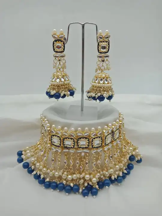 Semi Bridal Style Necklace Set With Earrings Mangtikka  uploaded by Namah Creation on 6/30/2023