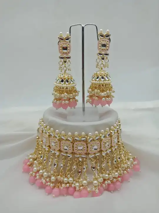 Semi Bridal Style Necklace Set With Earrings Mangtikka  uploaded by Namah Creation on 6/30/2023