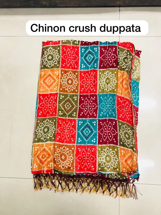 Chinon Crush Duppta uploaded by Bandhani handcrafted on 6/30/2023