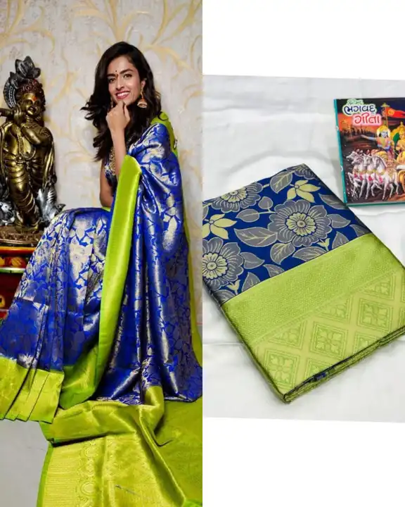 Kanchipuram lichi silk saree uploaded by Gulmahor Collection on 6/30/2023