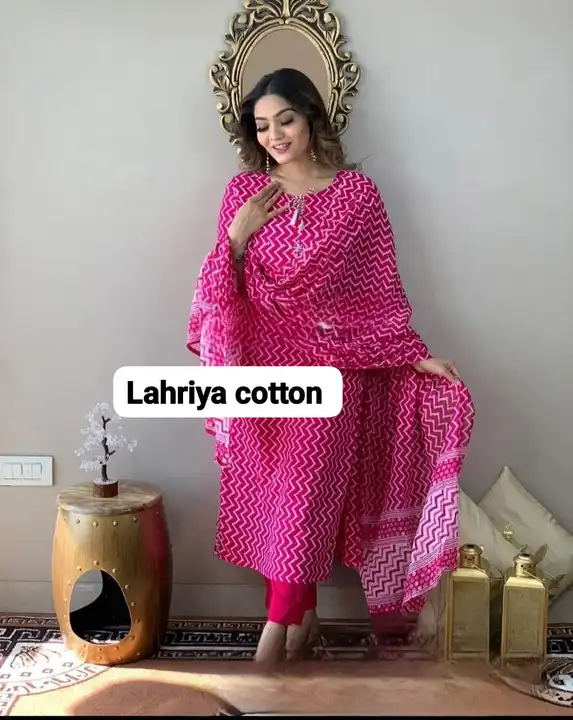 *lahriya Kurtis cut with pant cotton dupatta 3pcs sut 💯*

750 free shipping 👗👆👗👆👗👆👗👆👗👆👗 uploaded by Mahipal Singh on 6/30/2023