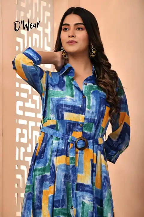 😍 *_D'Wear(by DPC)_ Launching A Very Refreshing feel outfit in Beautiful Zigzag print with Buckle b uploaded by Aanvi fab on 6/30/2023