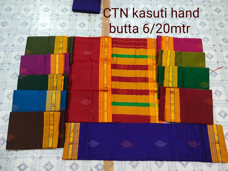 Cotton kasuti hand butta  uploaded by business on 6/30/2023