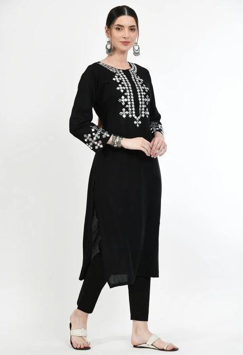 Black glass kurti set uploaded by G & A Apparels on 6/30/2023